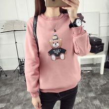 韩版秋冬加绒加厚卫衣女13-30岁大童学生少女孩保暖打底衫上衣服