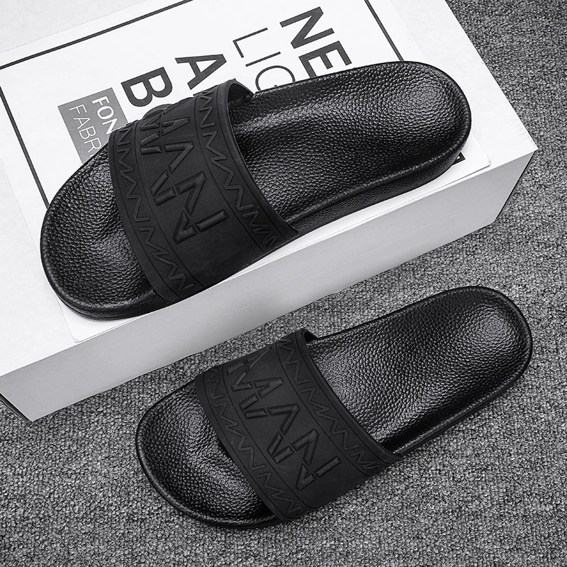 Мужские модные нескользящие сандалии на мягкой подошве, летние универсальные повседневные шлепанцы в корейском стиле, домашние шлепанцы на толстой подошве