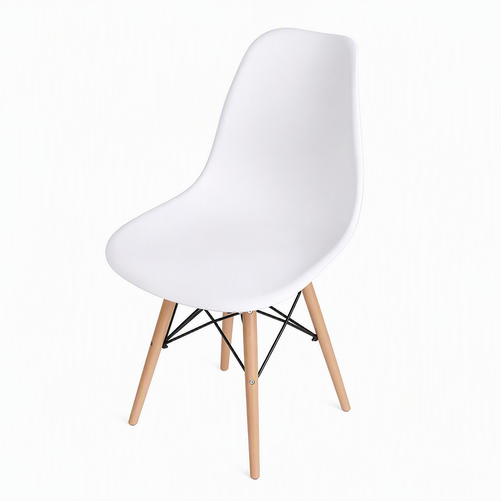 Silla de Comedor Eames de Plástico y Metal, Giratoria con Reposabrazos, para Comedor
