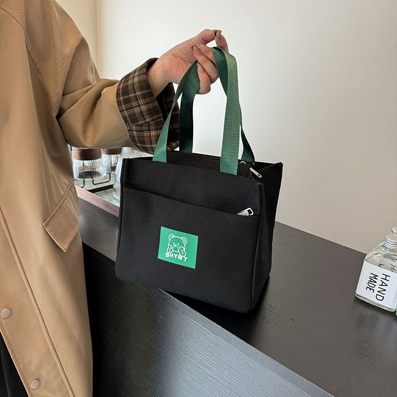 (2개) 일본과 한국 스타일 두꺼운 옥스포드 캔버스 가방 여성 핸드백 도시락 미라 미라 미라 음식 작은 헝겊 가방 핸드 백 구매