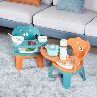Children's Call Chair Multi-functional Baby Dining Chair Children's Dining Chair Plastic Backrest Household Small Bench Customizable