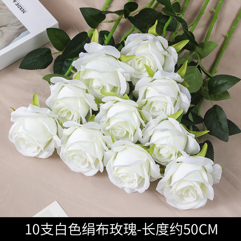 Ramo de Rosas Artificiales de Seda para Decoración de Sala de Estar y Bodas image 10