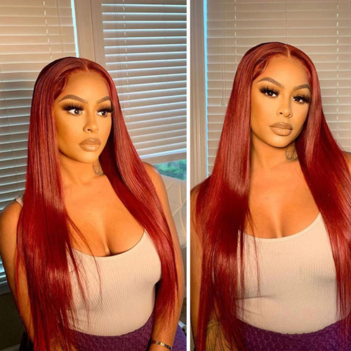 Cross-border Amazon wig for women with middle part European and American fashionable black long straight hair chemical fiber hair AliExpress full wig