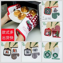 烘焙耐高温隔热手套套装加厚烤箱微波炉手套圣诞节系列防烫手套