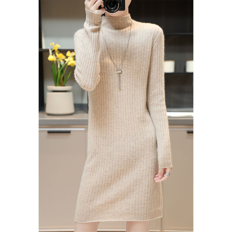 Demi-season cashmere long skirt