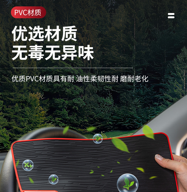 PVC car phone anti-slip mat, high-temperature resistant, non-slip, stable, washable storage mat, car interior accessories