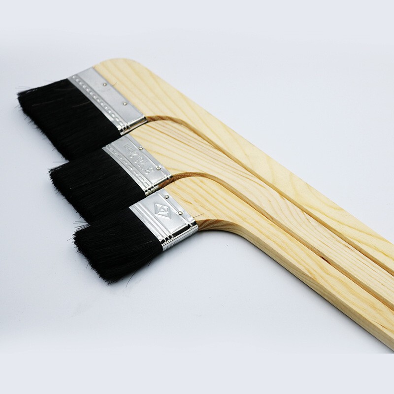 Curved handle brush long handle black wool wooden handle brush elbow brush Marine brush paint brush ash brush 1 inch -4 inch