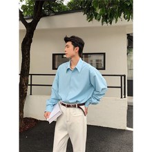 Hualun抗皱衬衫男士长袖高级感痞帅纯色内搭上衣cleanfit免烫衬衣