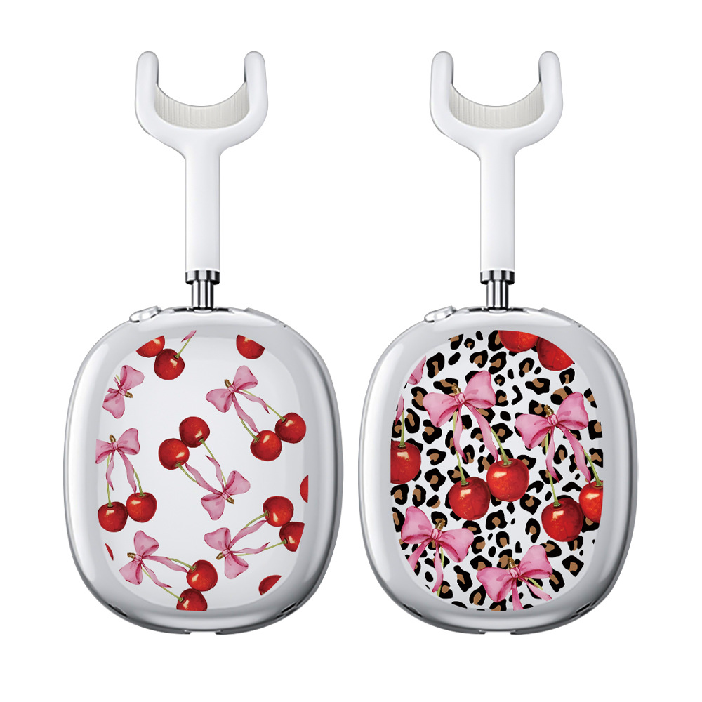 50g Weight iPhone Applicable Brands Headset Protective Sleeve Classification tpu Material Cherry, Bow Knot Pattern Cute Style Tpu Cherry Bow Knot Cute Headset Protective Sleeve Phone Accessories 1