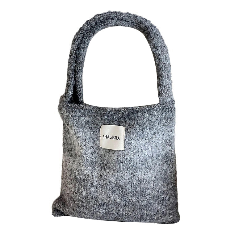 Bolso cuadrado pequeño bolso de mujer gradiente retro lujo ligero nicho diseño bolso de lana de punto nuevo bolso de hombro