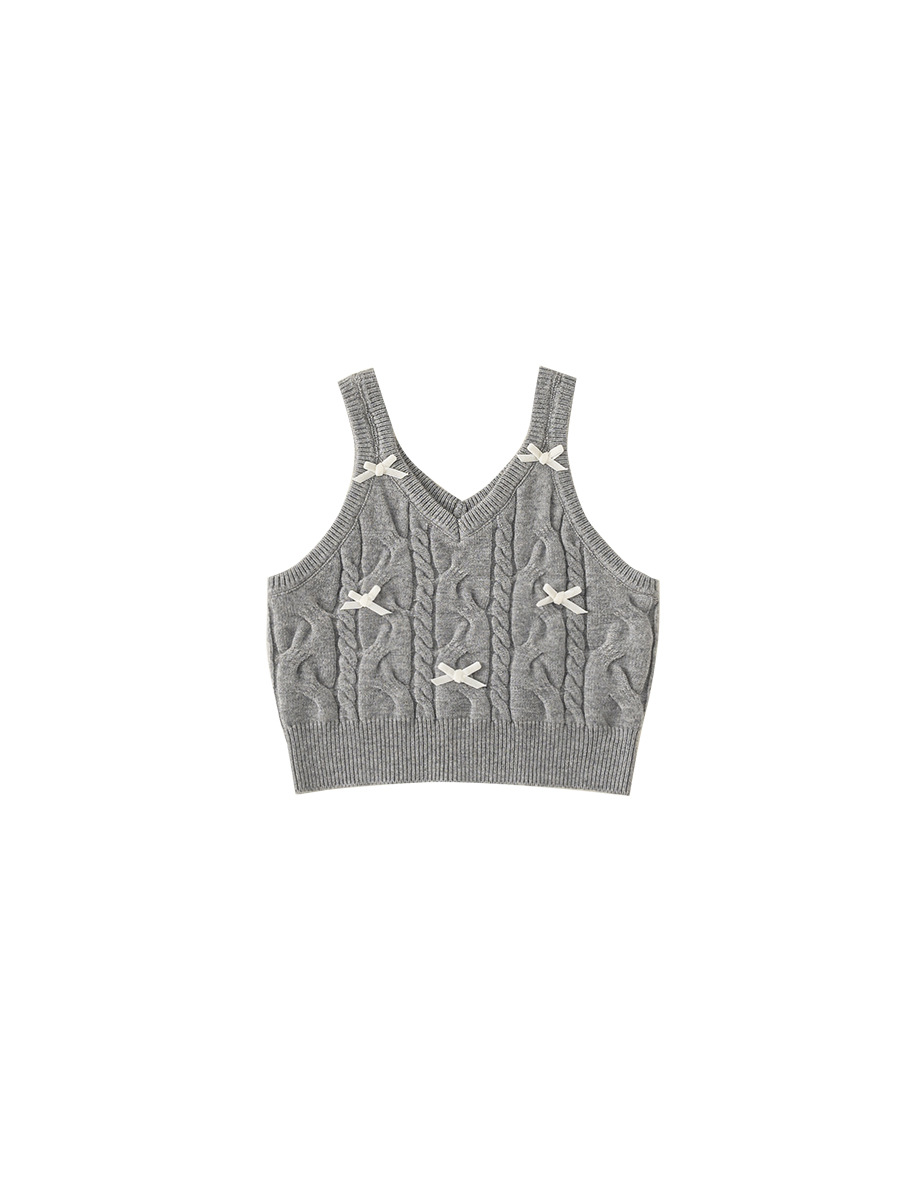 Youbao ropa para niños niñas bowknot camisola primavera nuevos niños dulce chaleco de punto sin mangas top