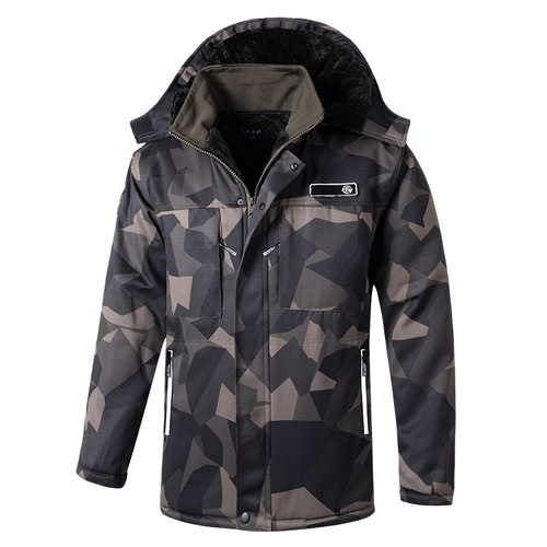 Winter cotton suit men's fleece-lined thickened cotton jacket waterproof workwear large-size coat protective clothing work uniform cotton clothing