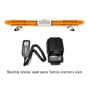 LED Roof-mounted Long Strip Warning Light Strobe Light 1.2m Super Bright Strobe Light + Horn + Recording Alarm 220R39