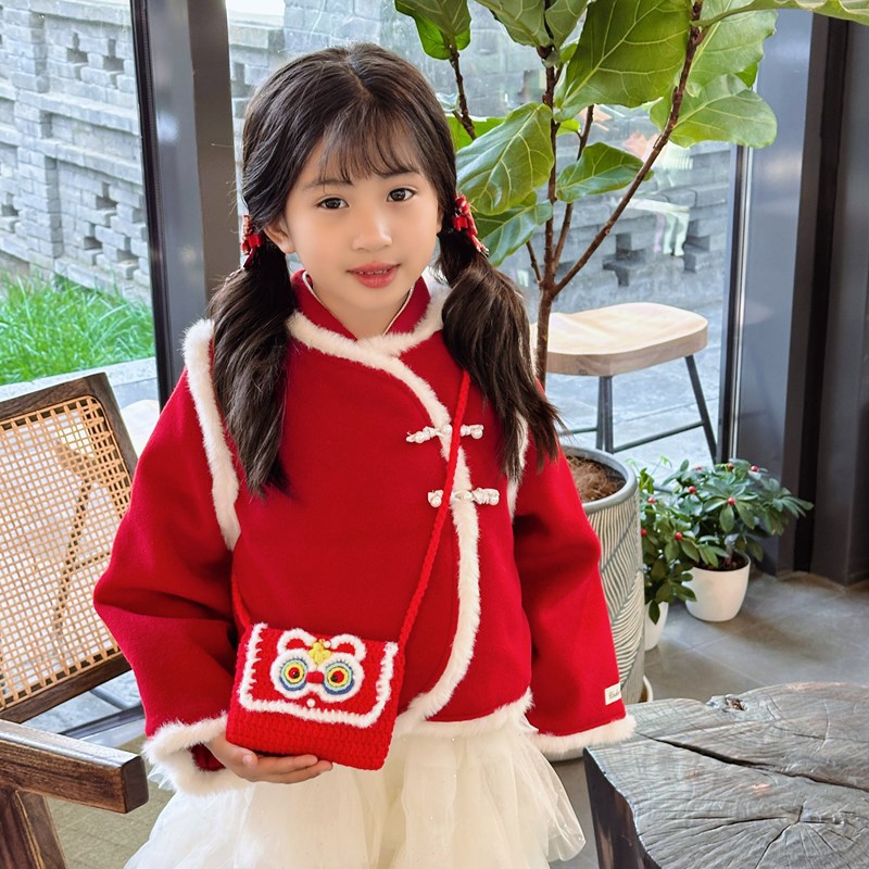 Regalos de Año Nuevo para niños sobre rojo encantador gancho león pequeño bolso de cambio para niños y niñas 2025 nuevo bolso para niños