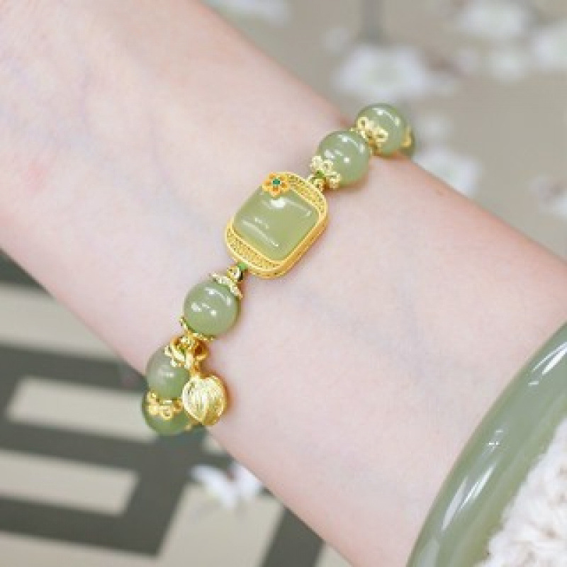 S192-녹색 각설탕 연꽃 팔찌#SZ582용