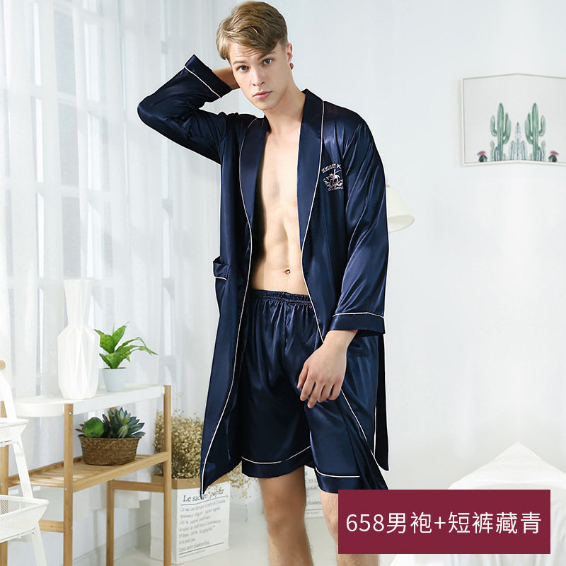 658 남자 가운 + 반바지 네이비