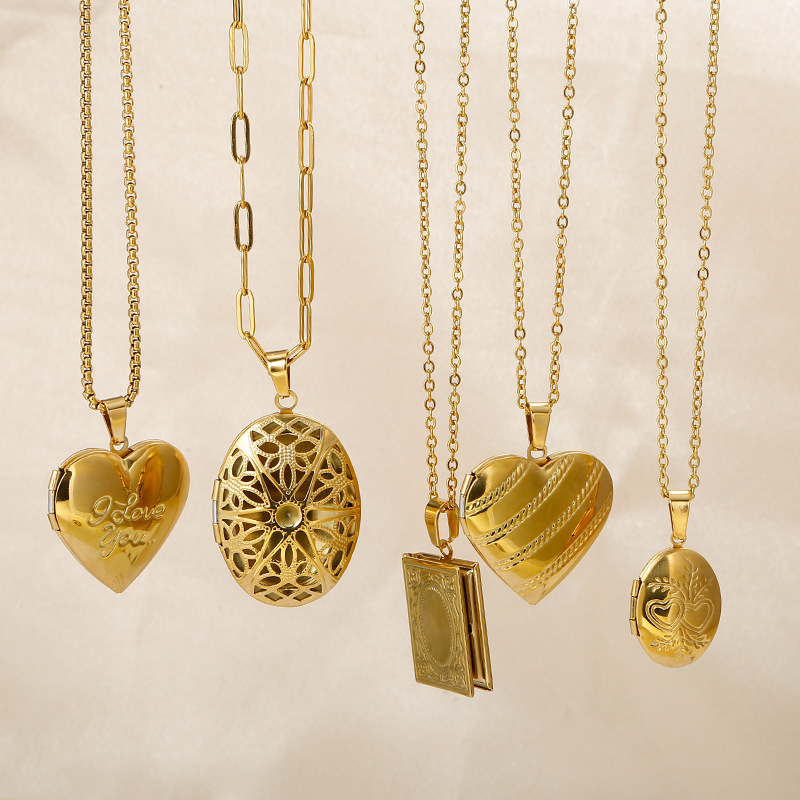 100 Heart-Shaped Stainless Steel Pendants Simple Retro Accessories Heart-Shaped South American DIY Personalized Necklaces