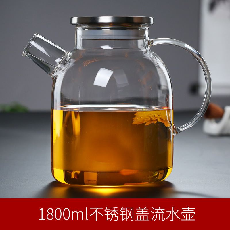 tetera de agua fría de vidrio resistente a altas temperaturas, tetera de té de alta borosilicona, horno de cerámica eléctrica, tetera de agua fría de gran capacidad, burbujas frías