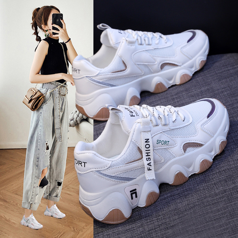 sneaker Women's 2025 Spring and Summer Women's Shoes Ins Korean Style Torre Shoes Mesh Running Shoes Student Comfortable Casual Shoes