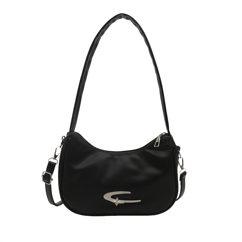 Nicho plateado bolso debajo de la axila para mujeres 2024 nueva moda bolso de mano pequeño cuadrado versátil bolso de mochila