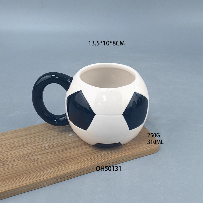 Personalidad creativa taza de fútbol de cerámica taza de agua taza de leche taza de regalo para niños se puede imprimir LOGO