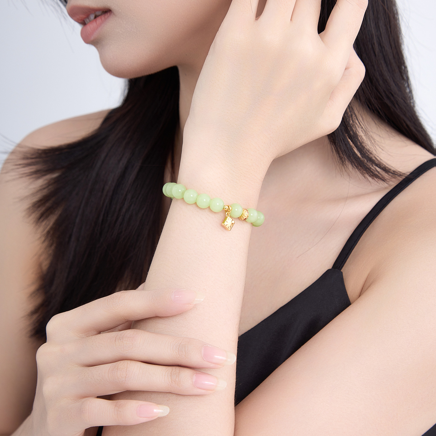 Xuping nueva moda china imitación de jade pulsera de verano nuevo imitación de oro brilla elegante temperamento joyería al por mayor mujeres image 5