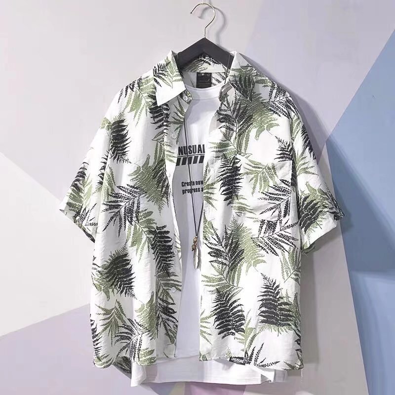 3D printing Hawaiian shirt foreign trade beach loose men's sublimation digital printing beach shirt wholesale