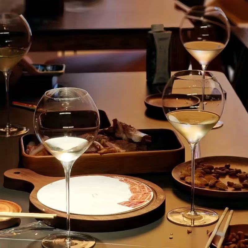 Vaso de vidrio de cristal transparente ultra delgado, taza de vino tinto, taza de vino blanco de alto nivel, taza de champán burbujeante