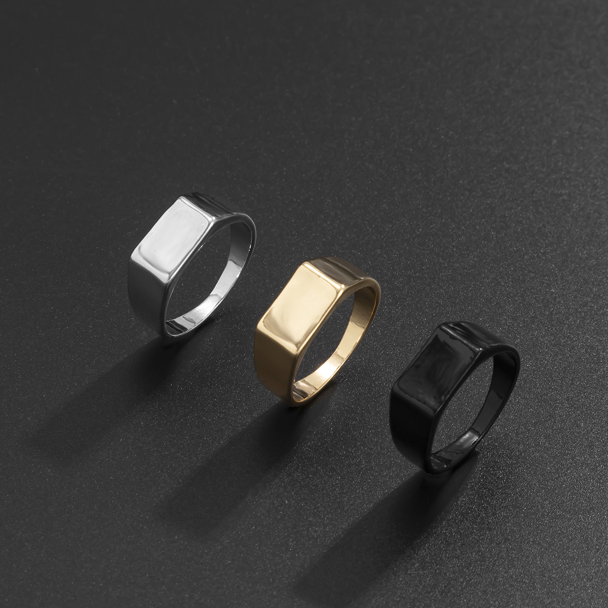 Simple Style Geometric Alloy Plating Rings