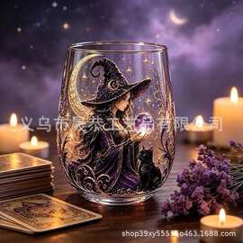 跨境新款Fantasy Wine Witch Glass Tea Cup奇幻女巫玻璃茶杯蛋杯