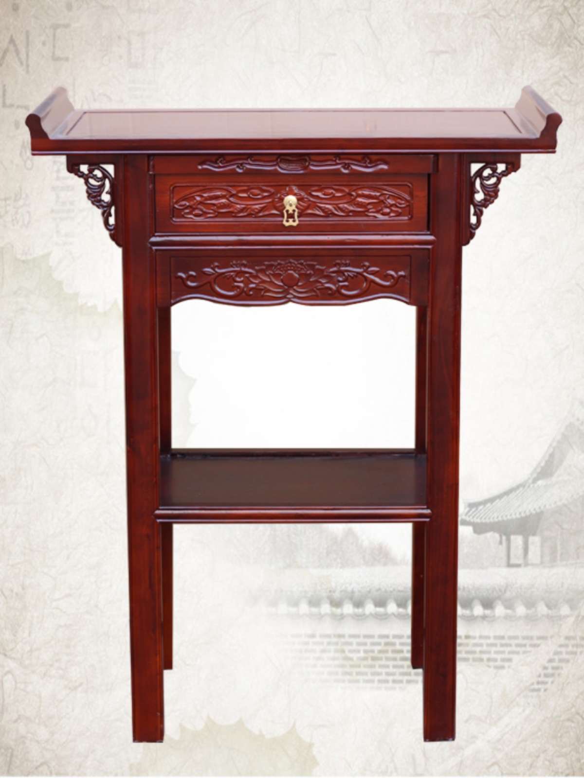 Buddhist Altar Elm Incense Table, Buddhist Niche, Offering Table, Shrine Table, Buddhist Table, Altar Table, Guanyin Small Offering Table for Home Use