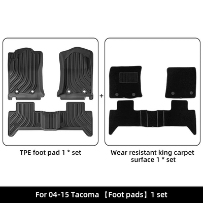 Suitable for 04-24 Toyota Modelə uyğun ayaqaltı - 04-15-toyota-tacoma-tacoma-double-layer-wear-resistant-king-floor-mats-4-doors