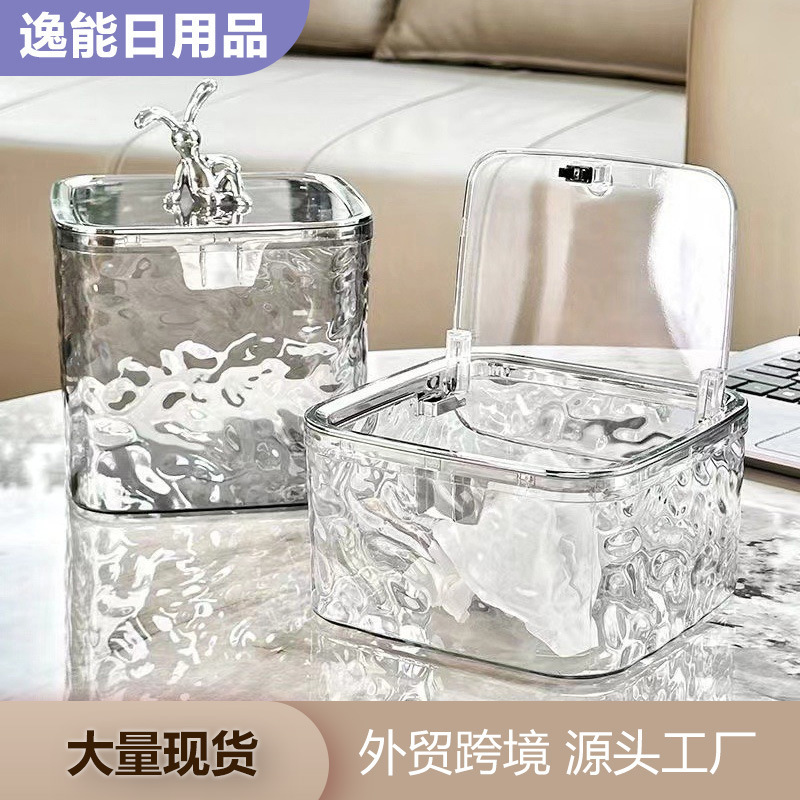 Household Desktop Trash Bin with Lid Kitchen Dining Table Press-type Blow Cover Small Trash Bin Office Storage Trash Bin