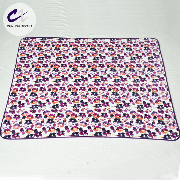 Factory Custom Flower Print Delicate Warm Coral Fleece Blanket