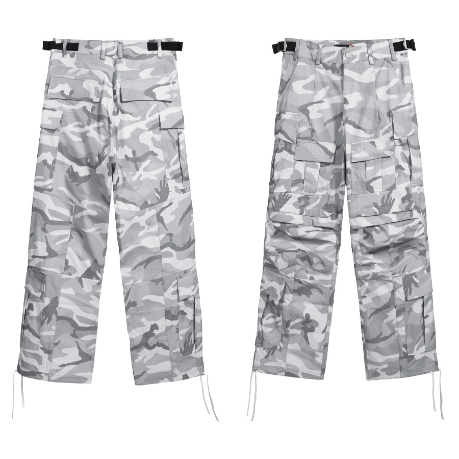 Far Camo Cargo Pantalones de camuflaje de nieve multi-bolsillos función de viento táctico pantalones de trabajo para hombres pantalones casuales