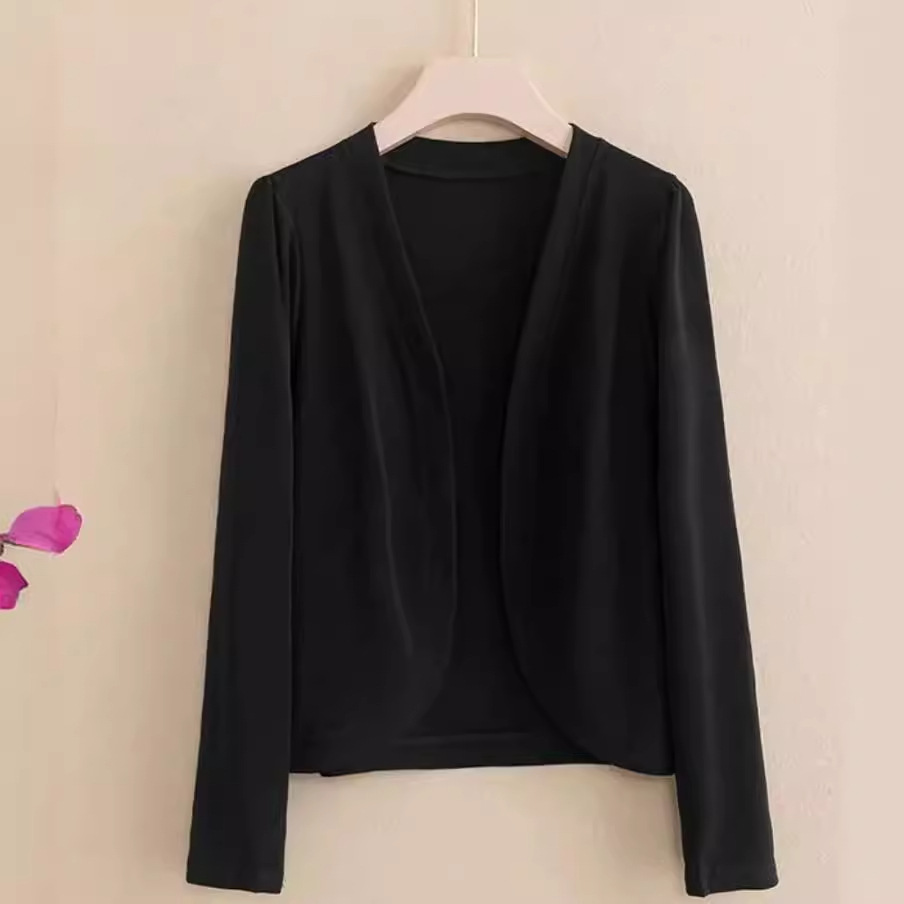 2024 Spring/Summer New Arrival: Ice Silk Versatile Long-Sleeved Cardigan, Sun-Protective and Slimming Shawl, Perfect for Pairing with Cheongsam Dresses as Outerwear