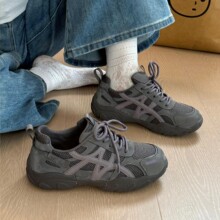 牛皮版~内增高德训鞋女2025新款秋季女鞋百搭复古阿甘鞋休闲板鞋