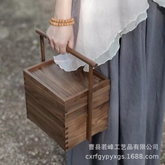 木製ドライフルーツ箱手提げ菓子包装箱新年特産年会お土産箱茶葉箱バスケット
