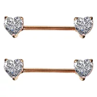 Нержавеющая сталь двойное персиковое сердце молочное кольцо 1.6x16mm полюс внешней торговли молочный гвоздь внешней торговли пирсинг оптом