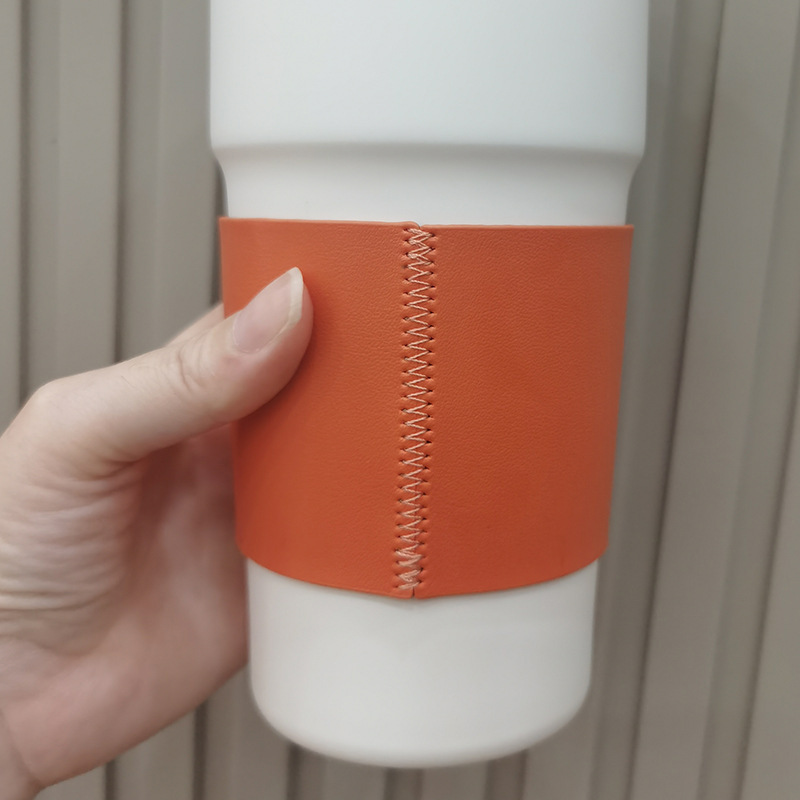 爆款PU皮革杯套 精致简约保温杯套 防滑防烫咖啡杯保护套皮革