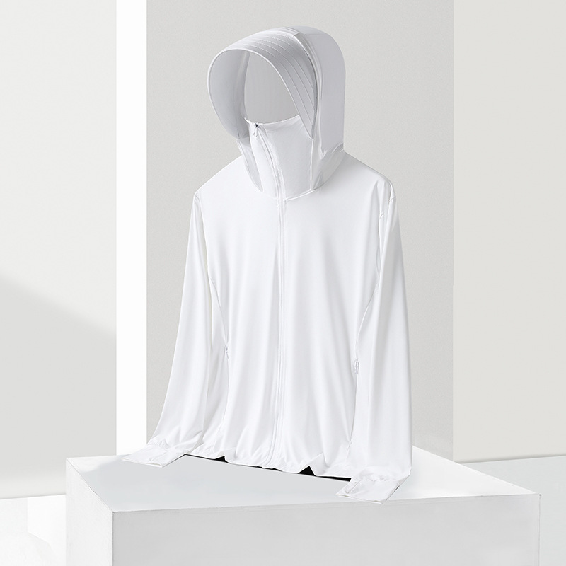 Hombre y mujer desmontables chaqueta protector solar hielo anti-UV al aire libre chaqueta de piel logotipo impresa