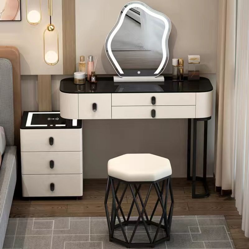 Dressing Table Solid Wood Bedroom Smart Home Multi-Functional Wireless Charging Dressing Table Bluetooth Audio Light Luxury Dressing Table