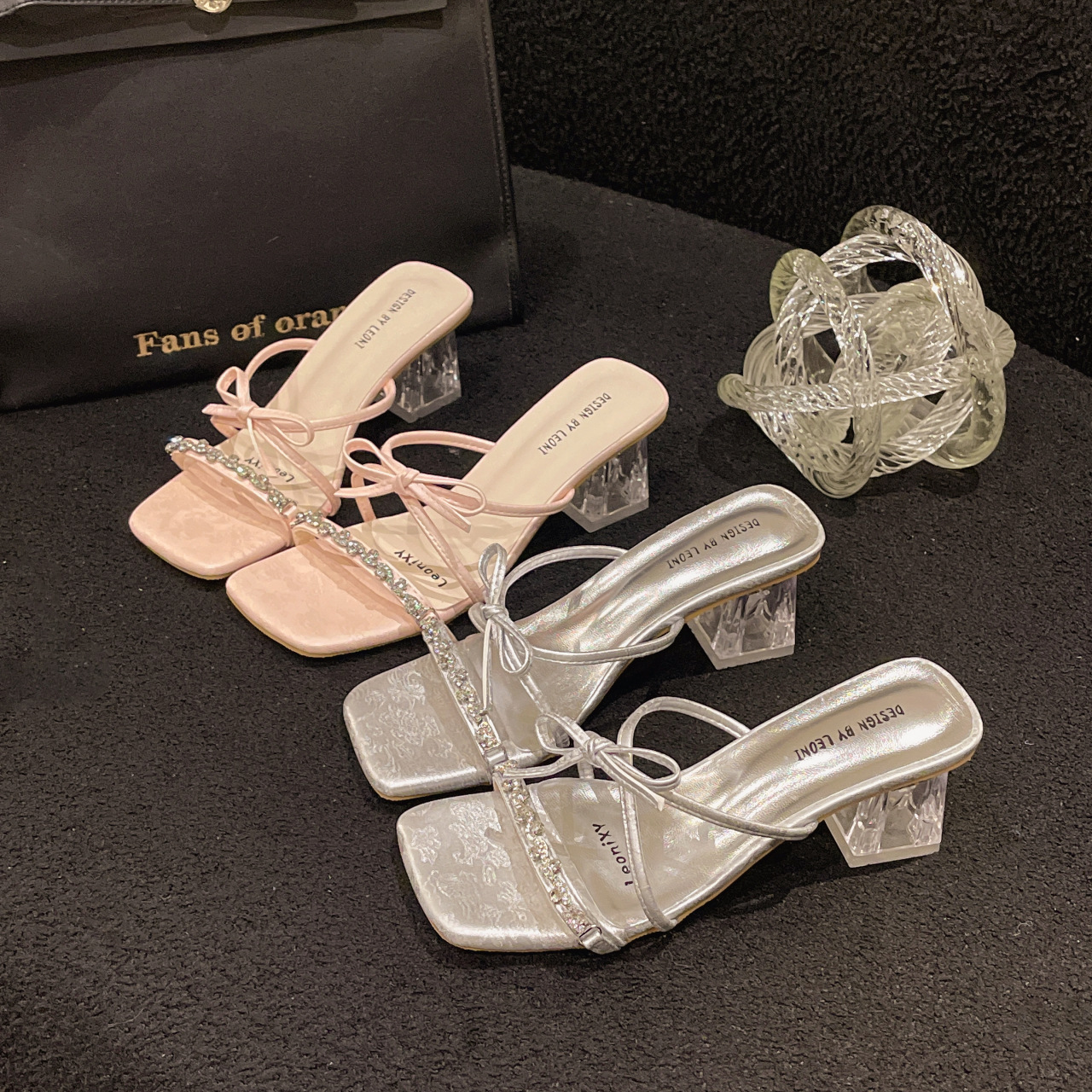 坡跟法式仙女风凉拖鞋女2025年夏新款外穿配裙子高跟水钻一字拖凉