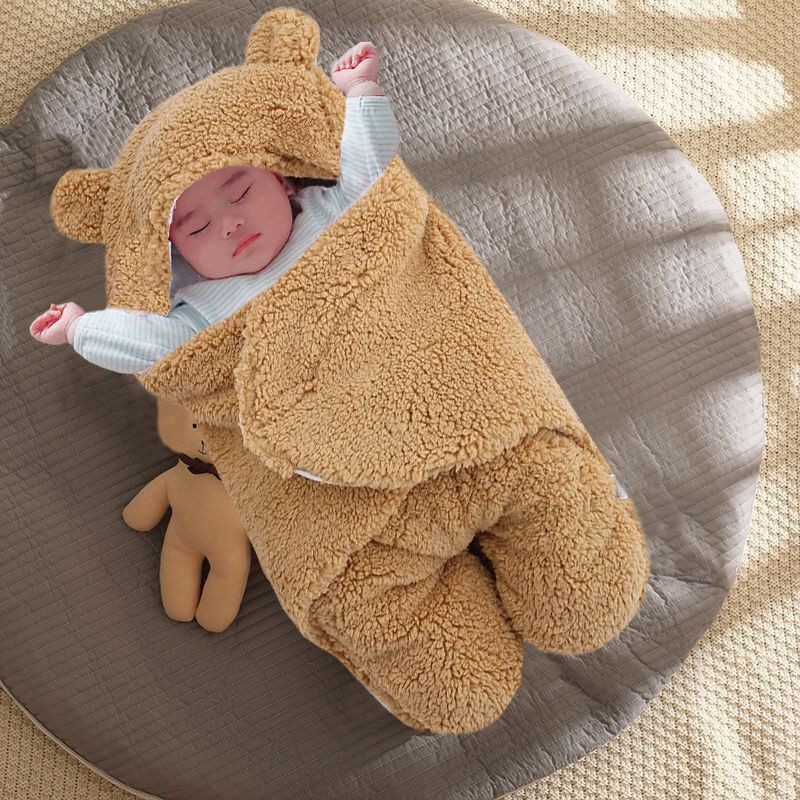 Baby Blanket Autumn and Winter Thickeneded Newborn Blanket Sleeping Bag Dual-Purpose Swaddling Newborn Baby Supplies Anti-Jump Blanket