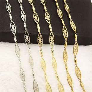 DIY Chain Popular Japanese and Korean Light Luxury Ins Style Retro Embossed Galo Leaf Pattern Jewelry Necklace Accessories Scattered Chain