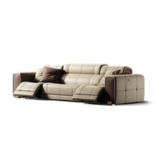 星际沙发时尚零靠墙豪华别墅客厅全真皮沙发意式轻奢直排电动沙发