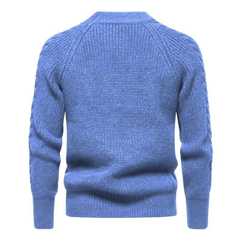 Herren Wollpullover Mit Rundhalsausschnitt Für Herbst Winter_voghion.com
