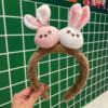 Headband for face washing, cartoon demi-season plush rabbit, hair accessory, new collection, internet celebrity, 2023 collection