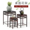 Rosewood woodiness Flower trellis Spend a few a living room Chinese style vase stone base wooden  dark-red enameled pottery teapot Flower pot Decoration