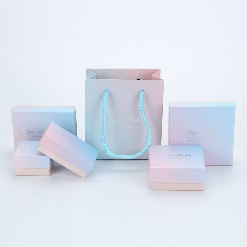 Gradient pink jewelry box jewelry bracelet storage box necklace box jewelry storage box jewelry packaging bag